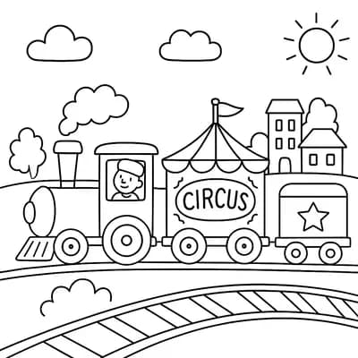 Circustrein Kleurplaat