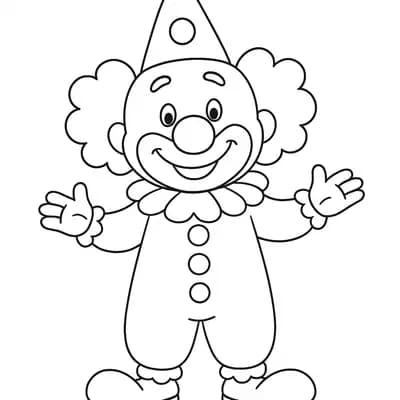 Clown Kleurplaat