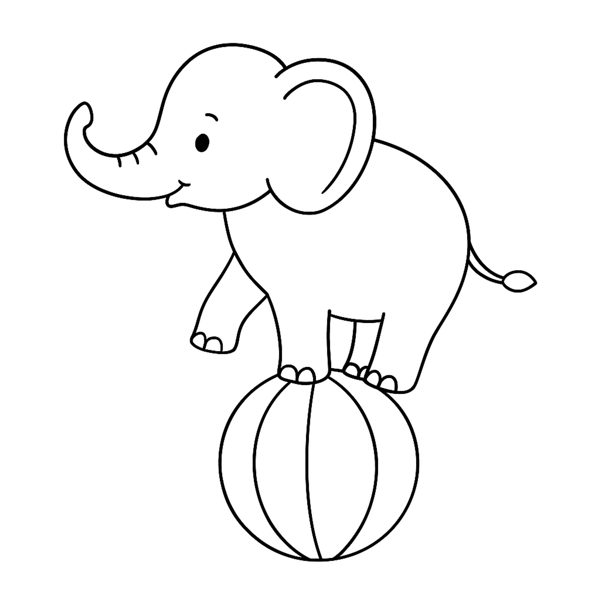 Circusolifant Kleurplaat