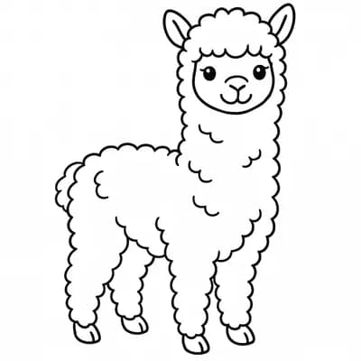 Alpaca Kleurplaat