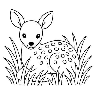 Baby Deer Fawn Kleurplaat