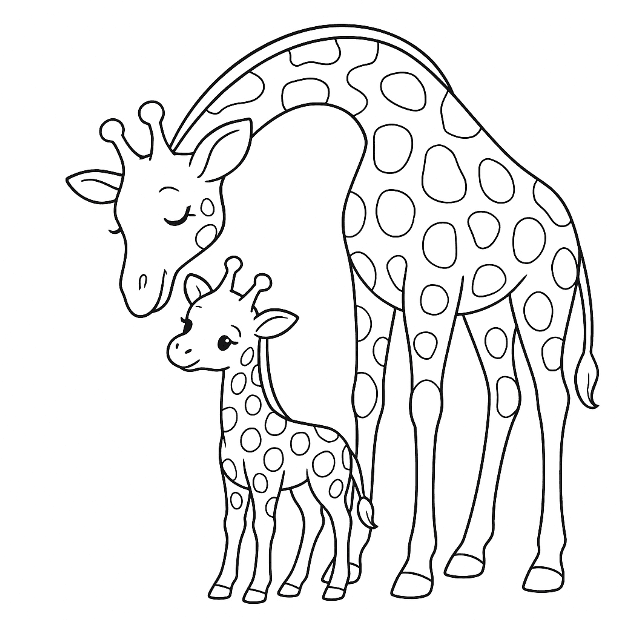 Baby Giraffe Kleurplaat