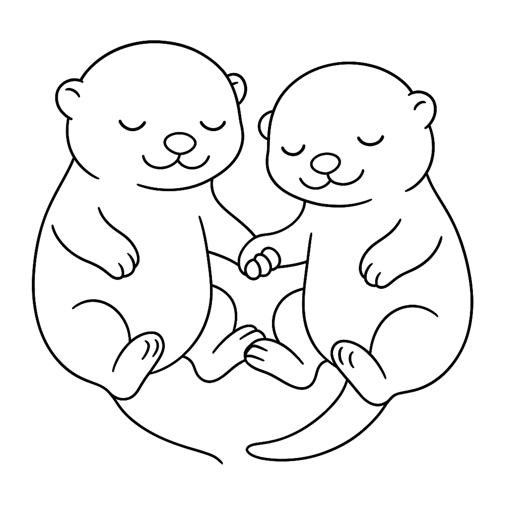 Baby Otter Holding Kleurplaat