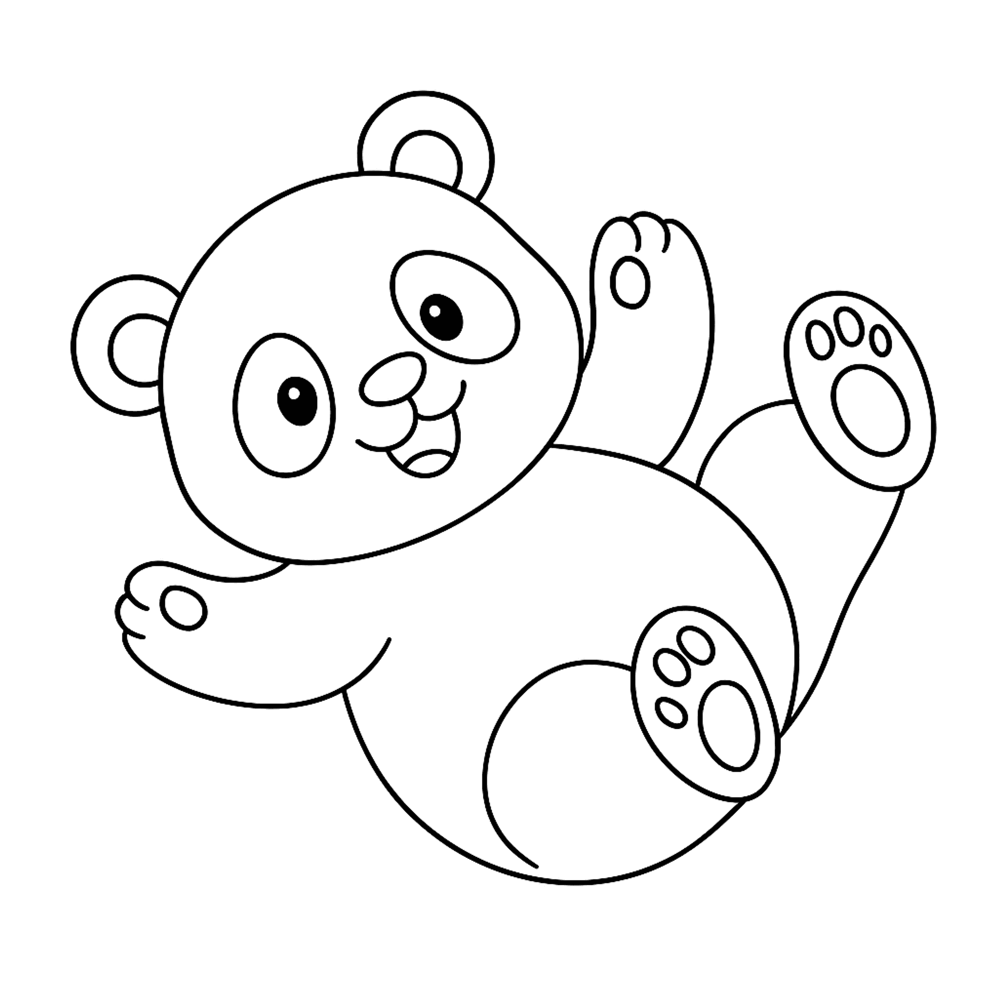 Rollende Baby Panda Kleurplaat