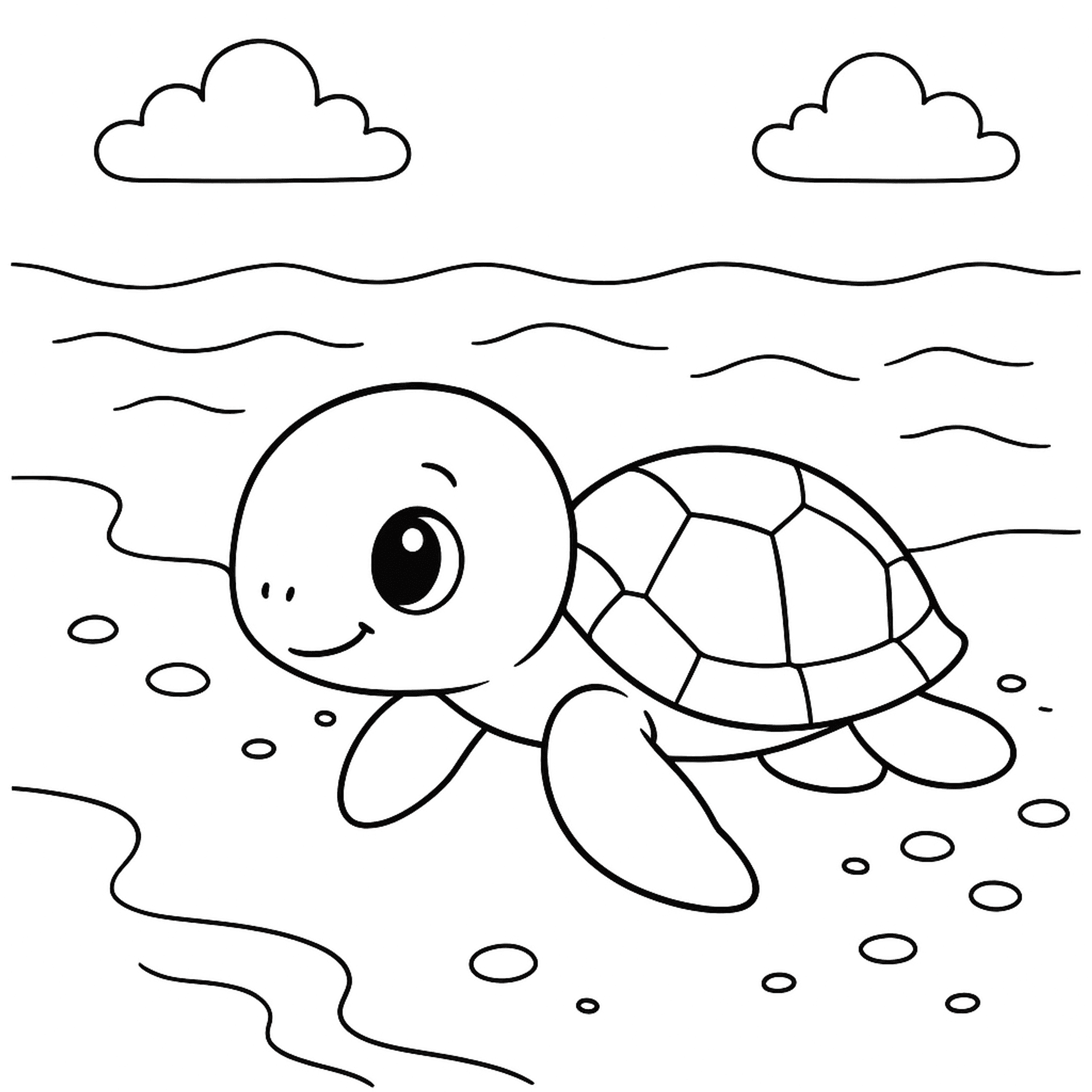Baby Schildpad Kleurplaat