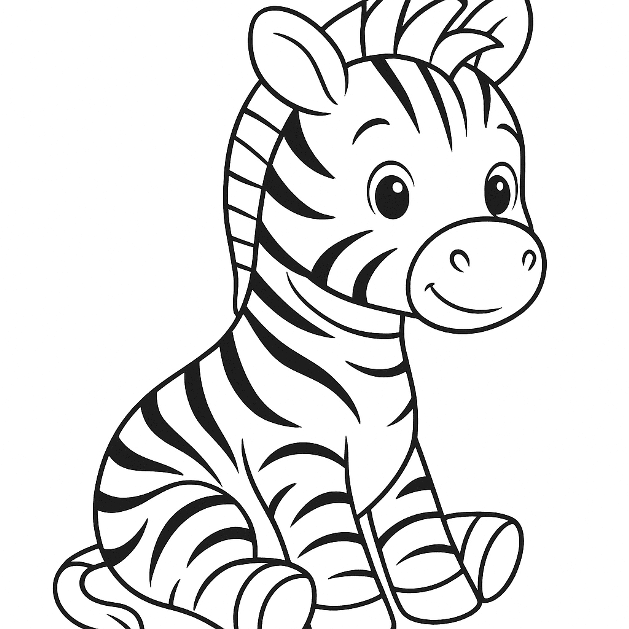 Baby Zebra Kleurplaat