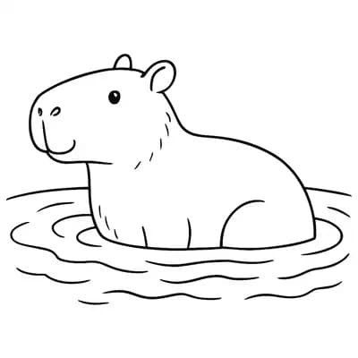 Capibara Kleurplaat
