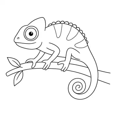 Kameleon Kleurplaat