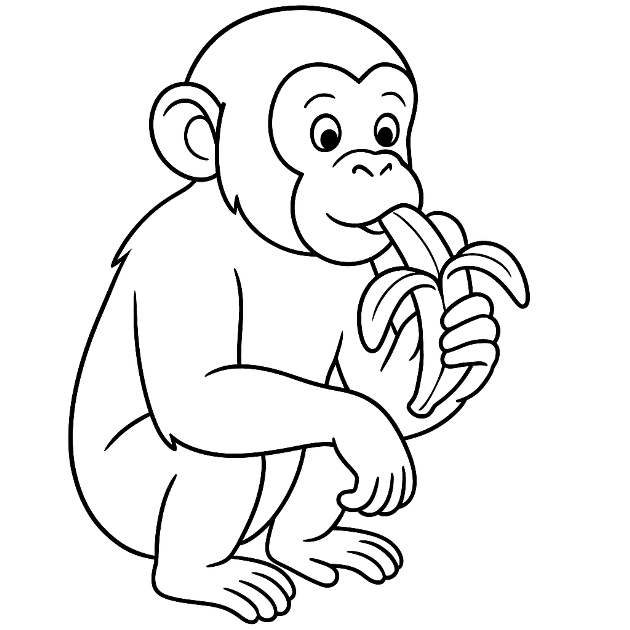 Chimpansee Kleurplaat