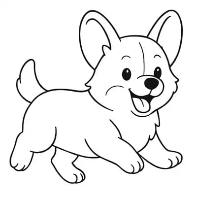 Corgi Kleurplaat