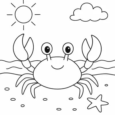 Krab Kleurplaat