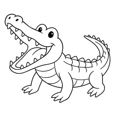 Krokodil Kleurplaat