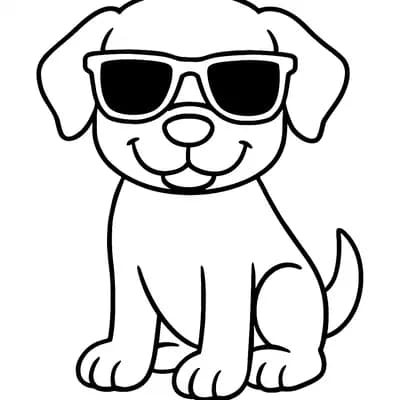 Coole Hond Kleurplaat