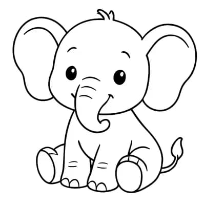 Olifant Kleurplaat