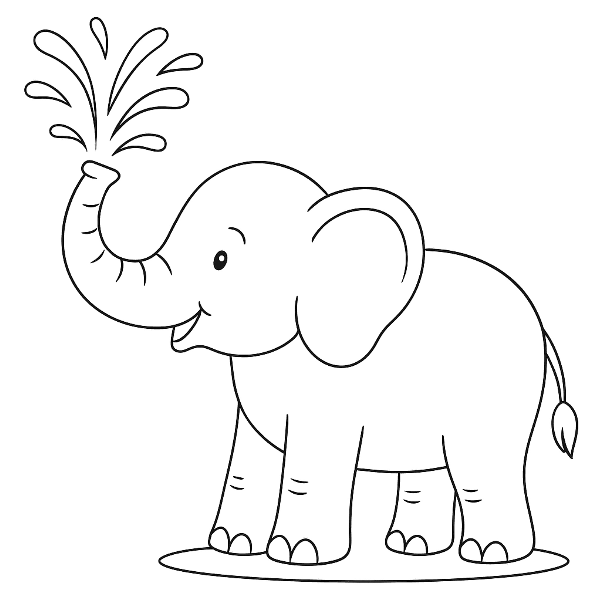 Olifant Spuit Water Kleurplaat