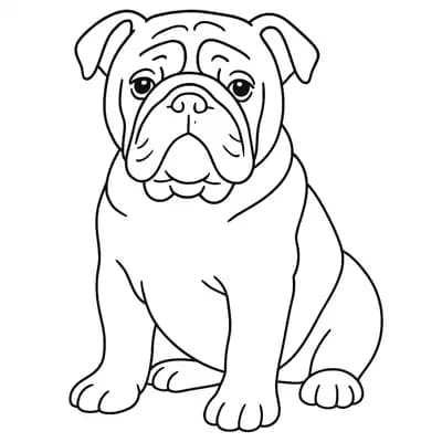 Engelse Bulldog Kleurplaat