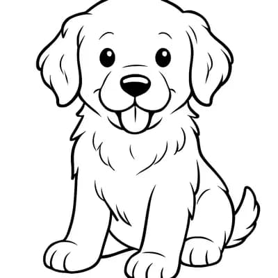 Golden Retriever Puppy Kleurplaat