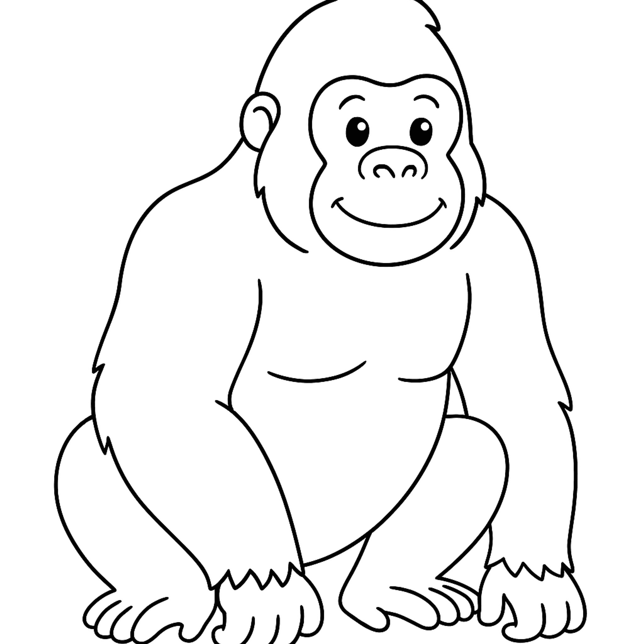 Gorilla Kleurplaat