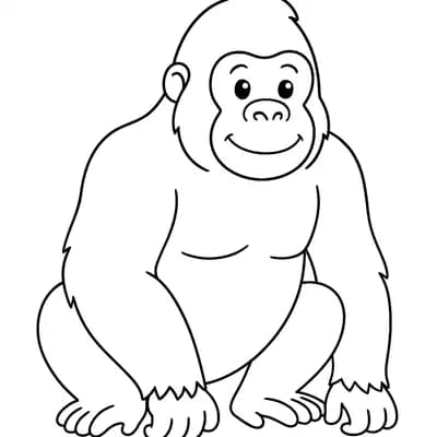 Gorilla Kleurplaat