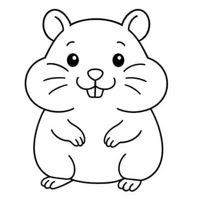Hamster Kleurplaat