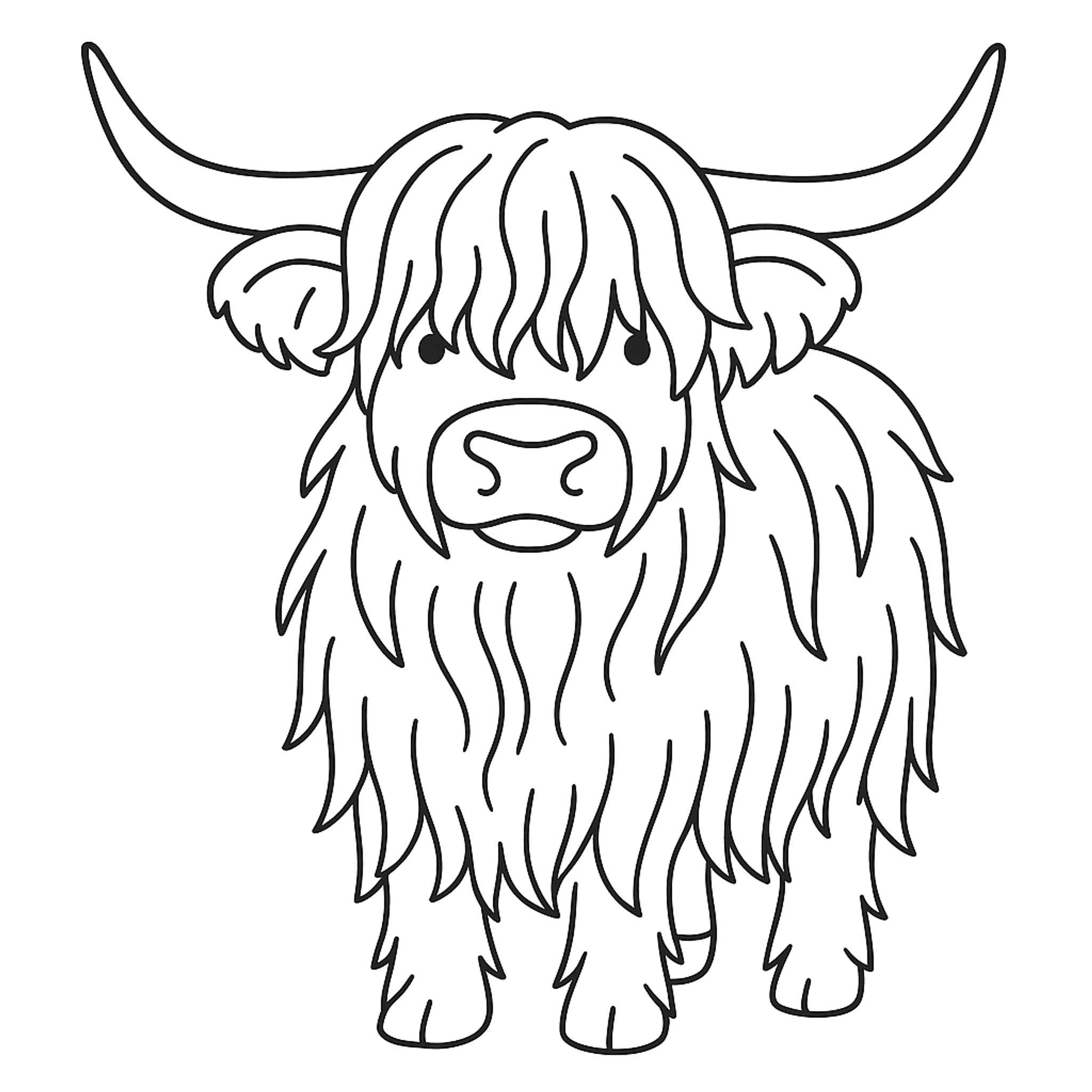 Schotse Hooglander Kleurplaat