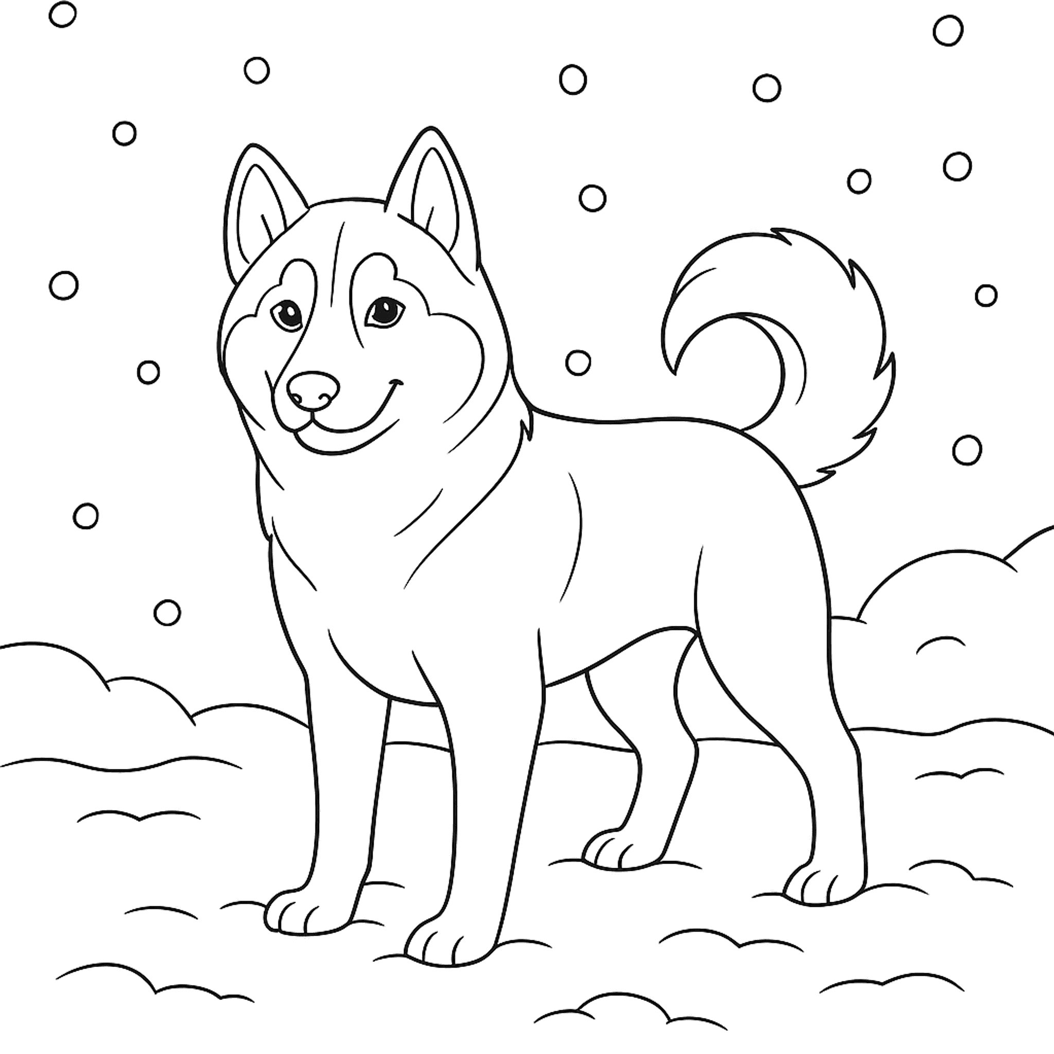 Husky Kleurplaat