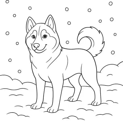 Husky Kleurplaat