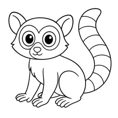 Lemur Kleurplaat
