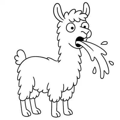 Spugende Lama Kleurplaat