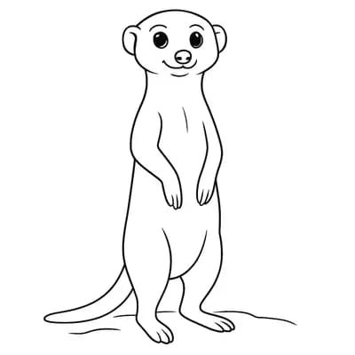 Stokstaartje Kleurplaat