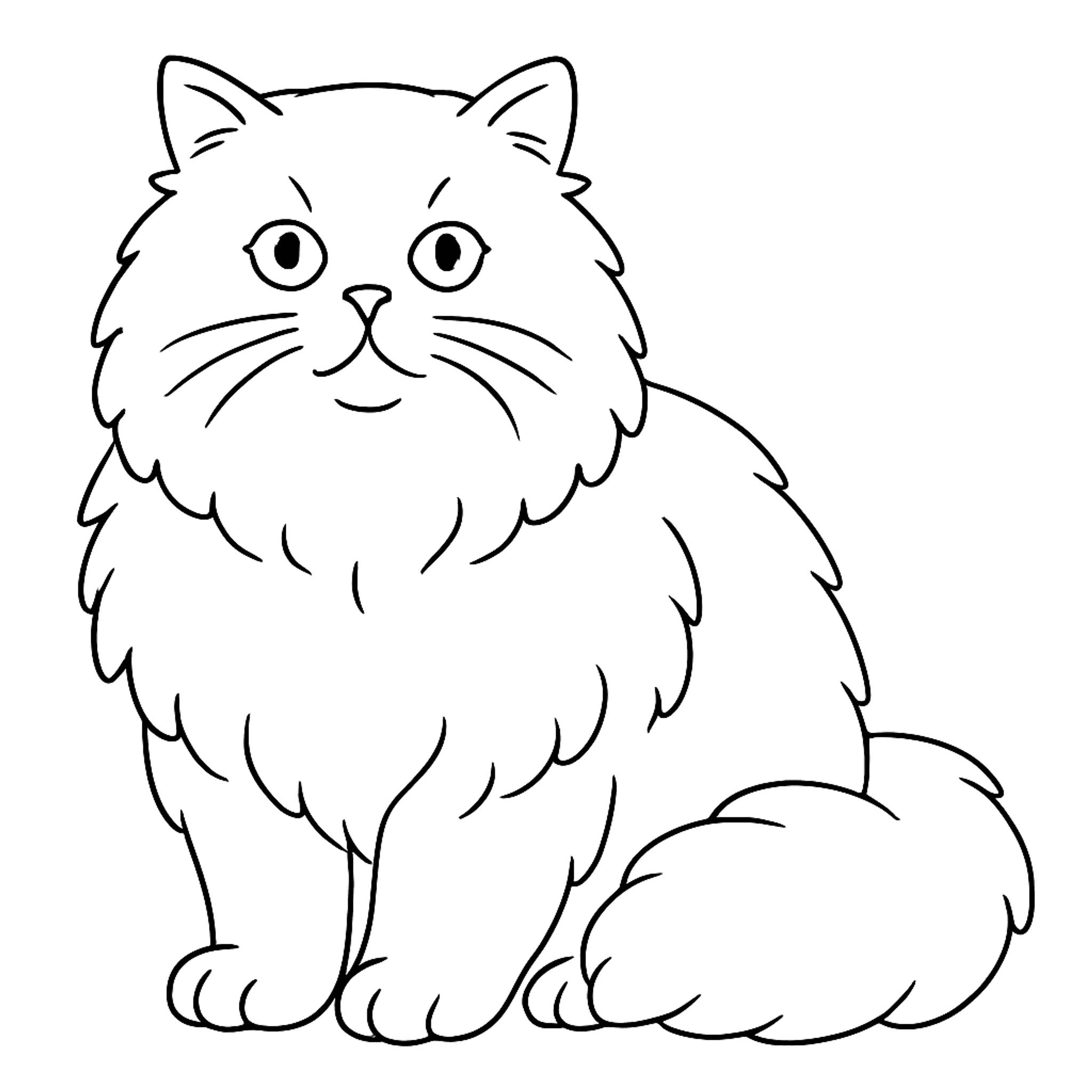 Perzische Kat Kleurplaat