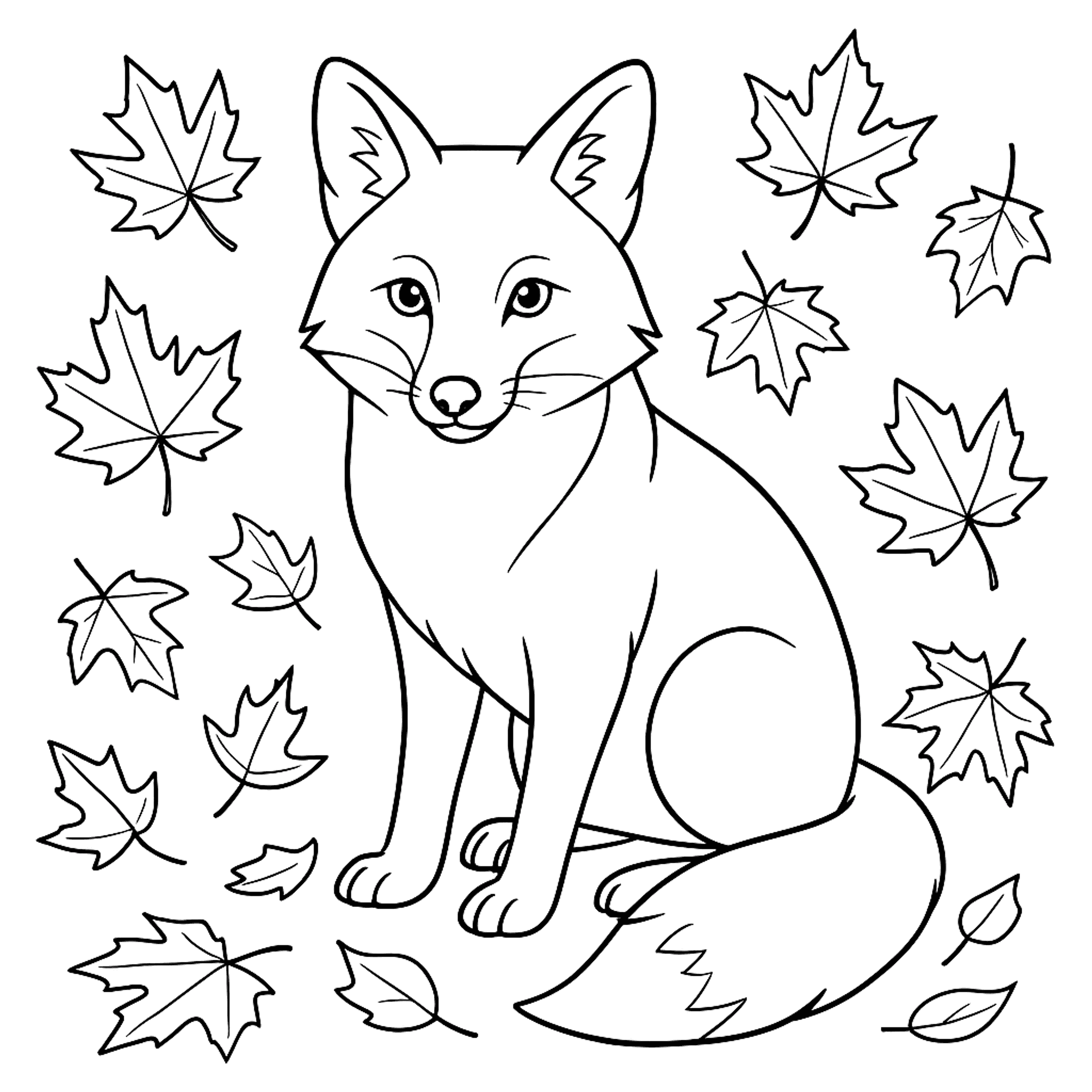 Red Fox In Kleurplaat
