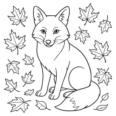 Red Fox In Kleurplaat