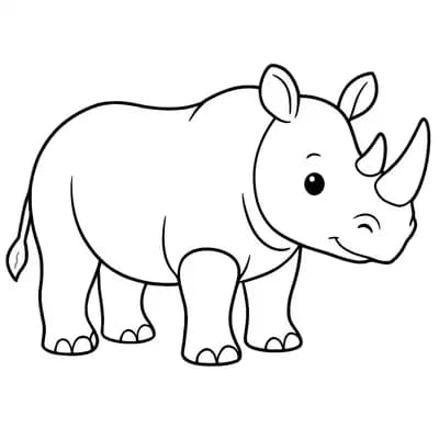 Neushoorn Kleurplaat