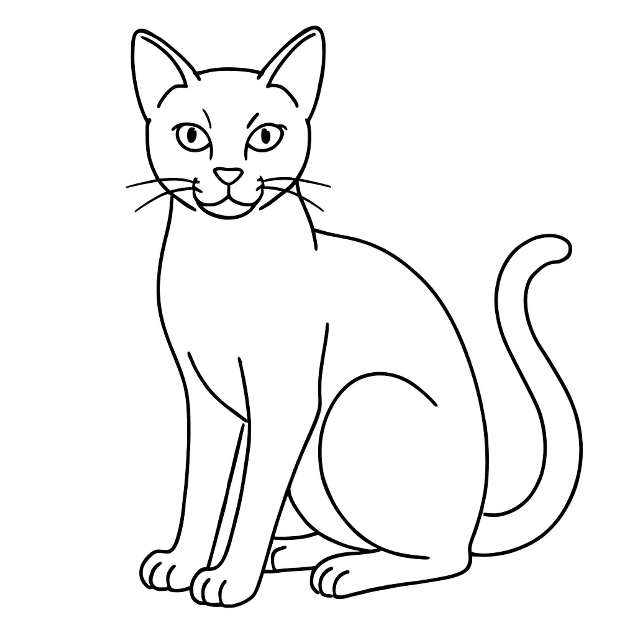 Siamese Kat Kleurplaat