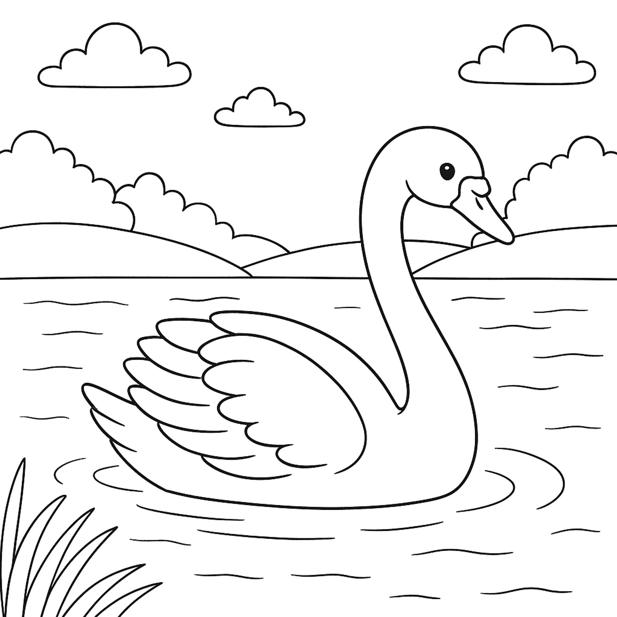 Zwaan Kleurplaat