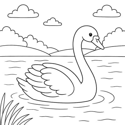 Zwaan Kleurplaat