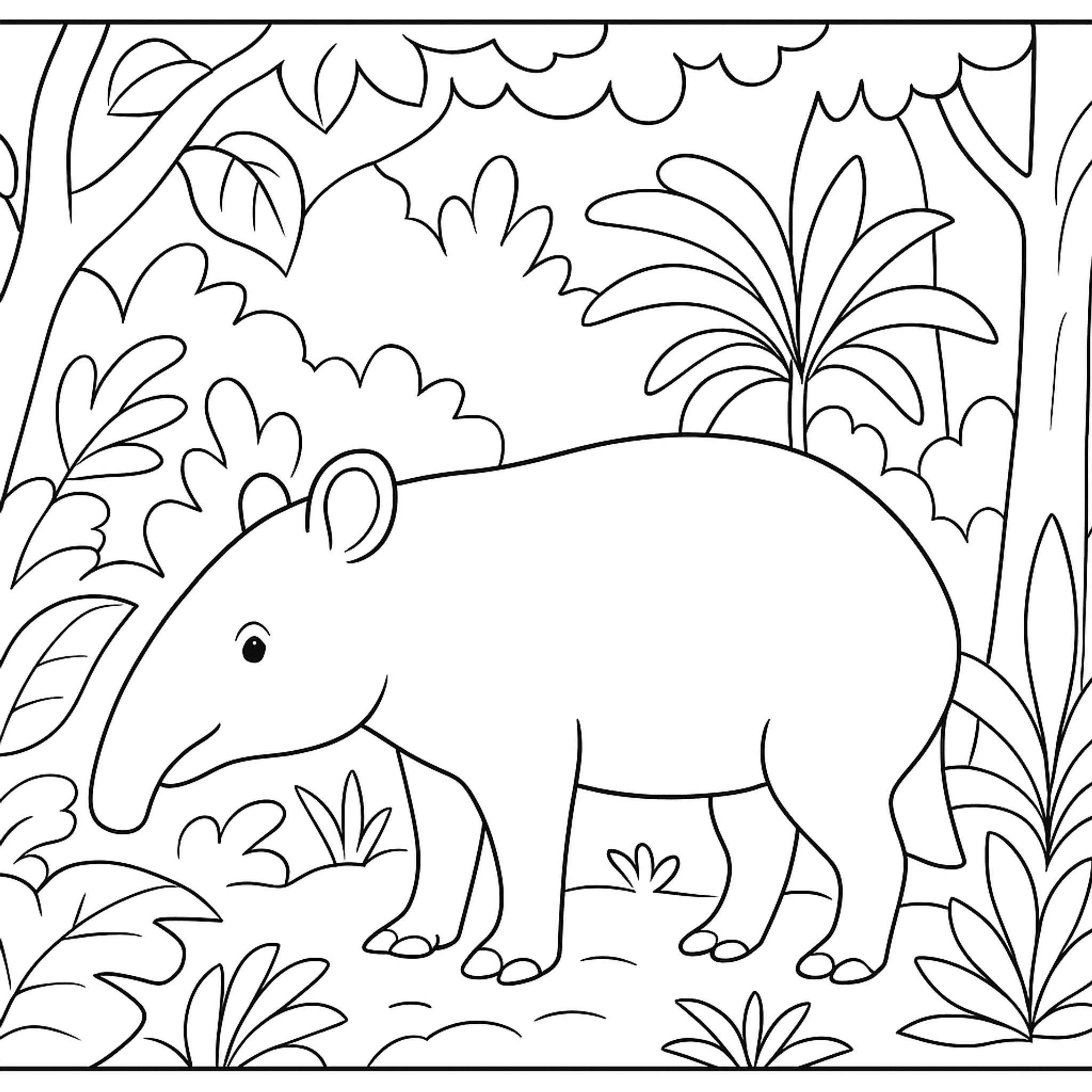 Tapir Kleurplaat