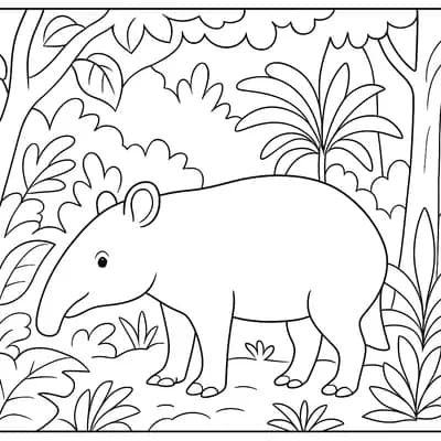 Tapir Kleurplaat