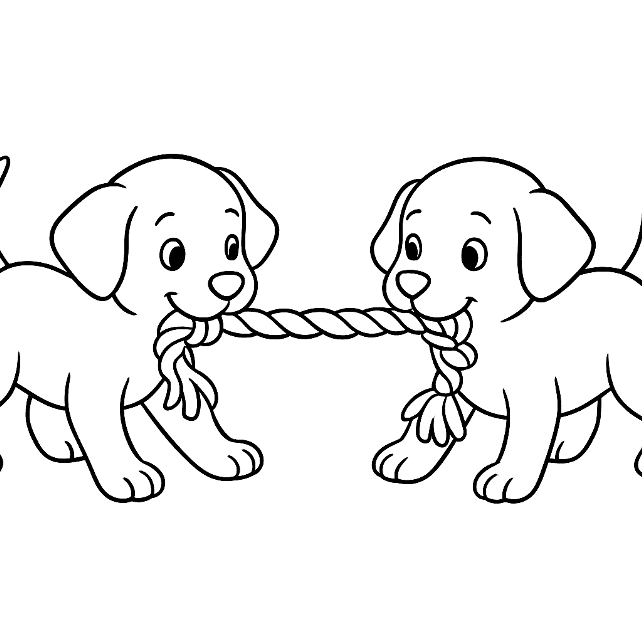 Spelende Puppies Kleurplaat