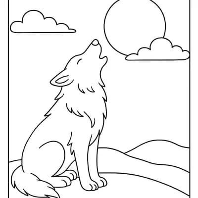 Wolf Kleurplaat