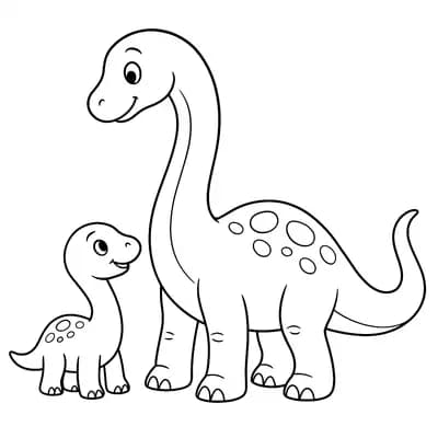 Baby Brachiosaurus Kleurplaat