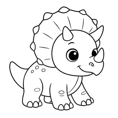 Baby Triceratops Kleurplaat