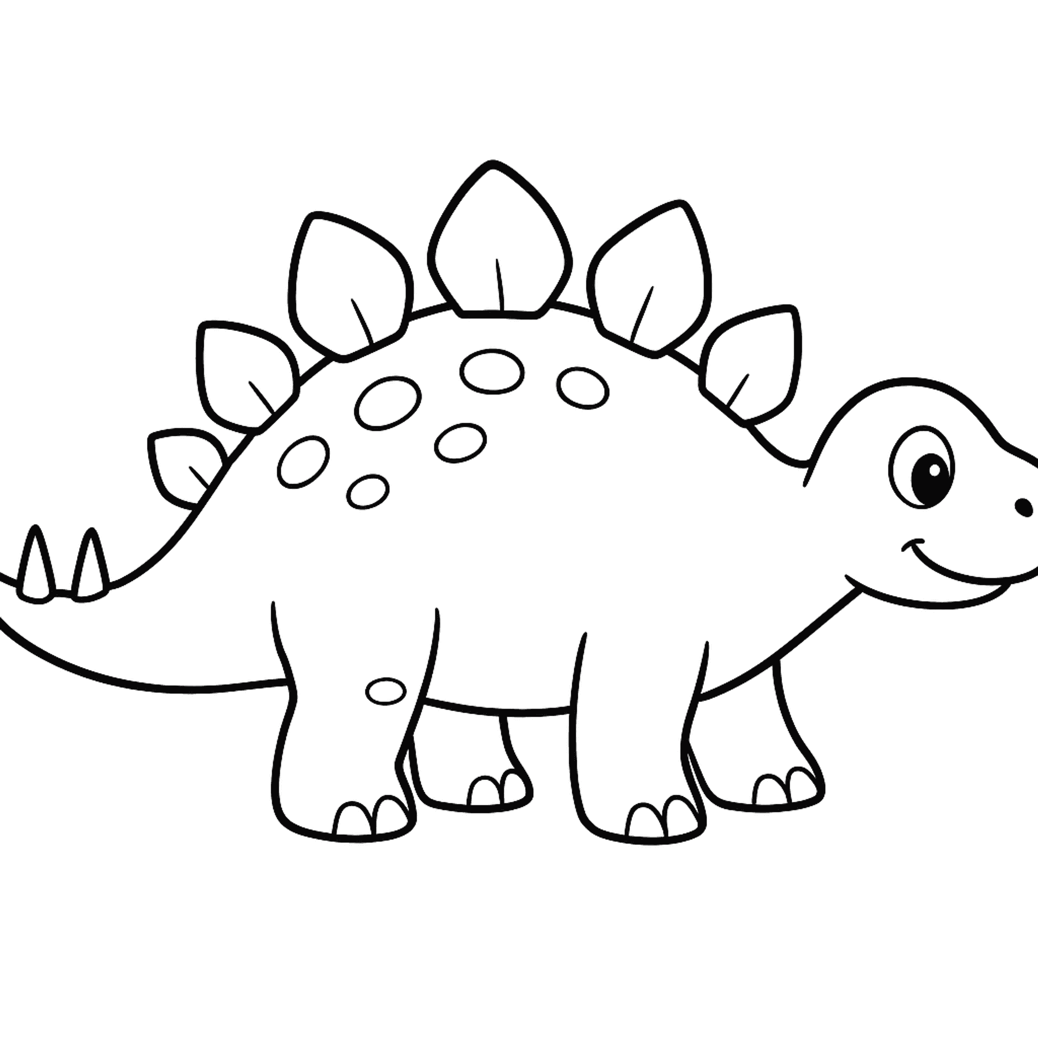Schattige Stegosaurus Kleurplaat