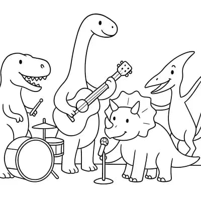 Dino Band Kleurplaat