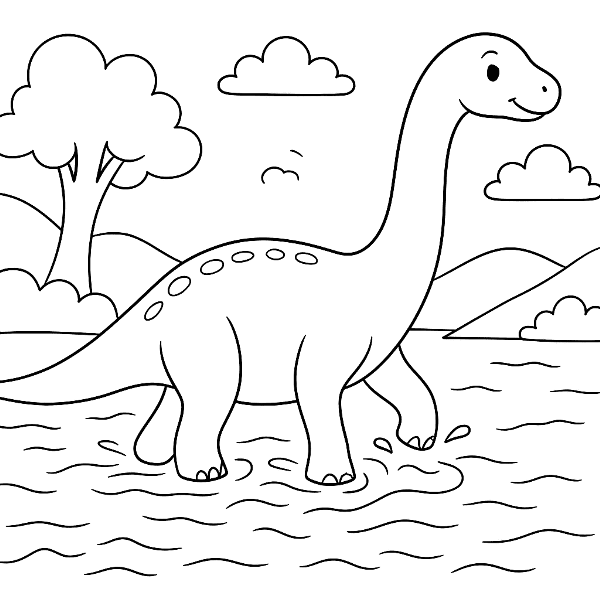 Dinosaur Crossing River Kleurplaat