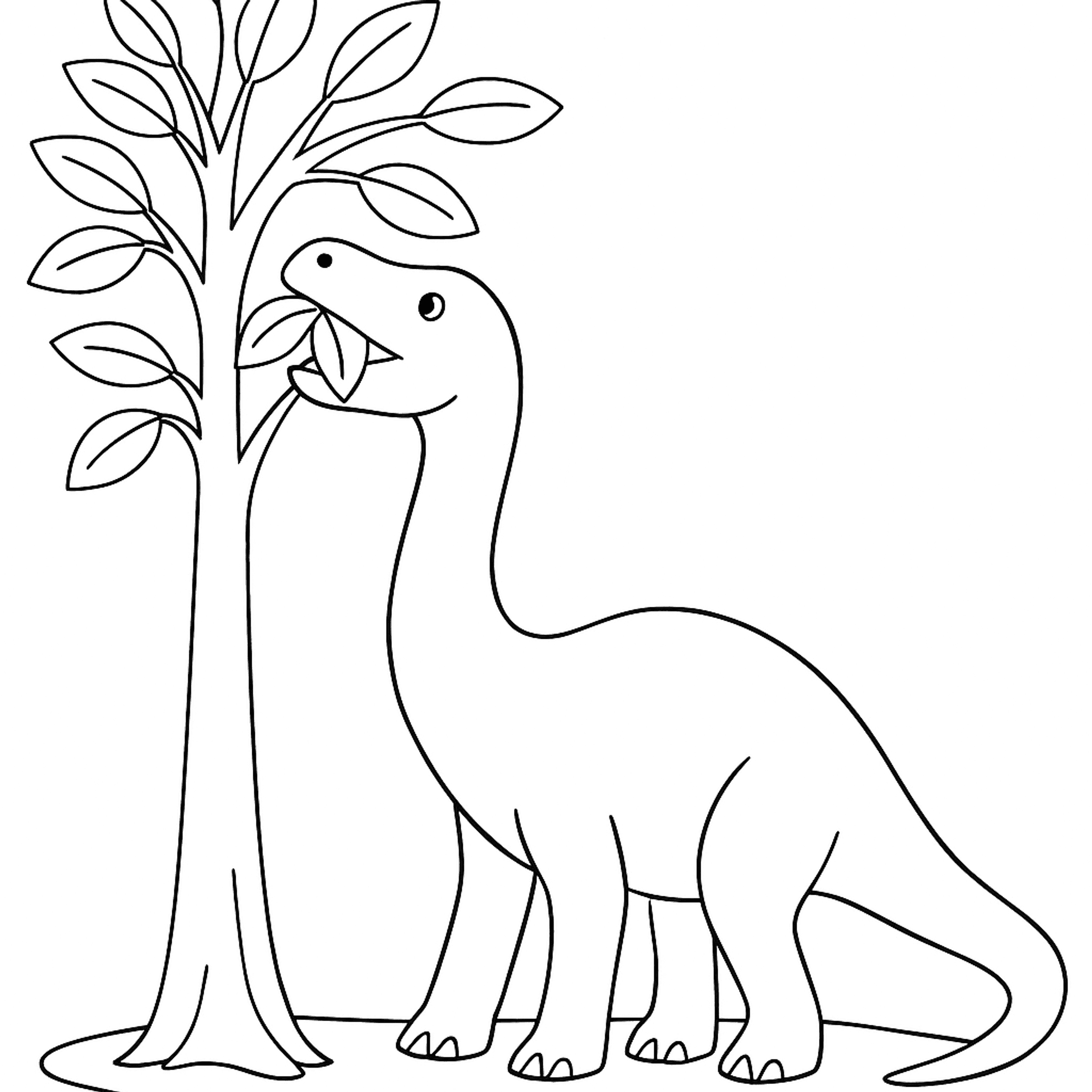 Dino Eet Bladeren Kleurplaat