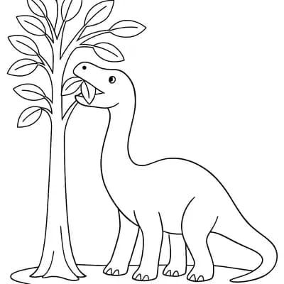 Dino Eet Bladeren Kleurplaat