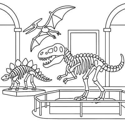 Dino Museum Kleurplaat