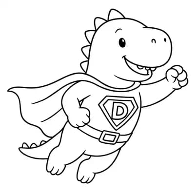 Dino Superheld Kleurplaat